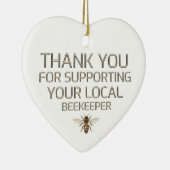 地元の養蜂家の金ゴールドをサポートしてくれてありがとう セラミックオーナメント (右)