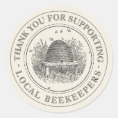 地元の養蜂家のSkipをサポートしてくれてありがとう ラウンドシール (正面)