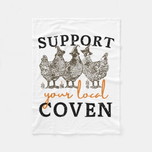 地元のCovenファームウィッチおもしろいチキンをサポート フリースブランケット (正面)