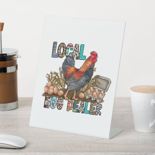 地元カラフル鶏の卵ディーラーの台座看板 台座サイン (インサイチュ)
