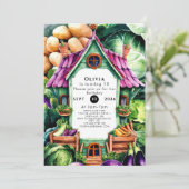 地元シンプル産農家市場誕生日 招待状 (スタンド正面)