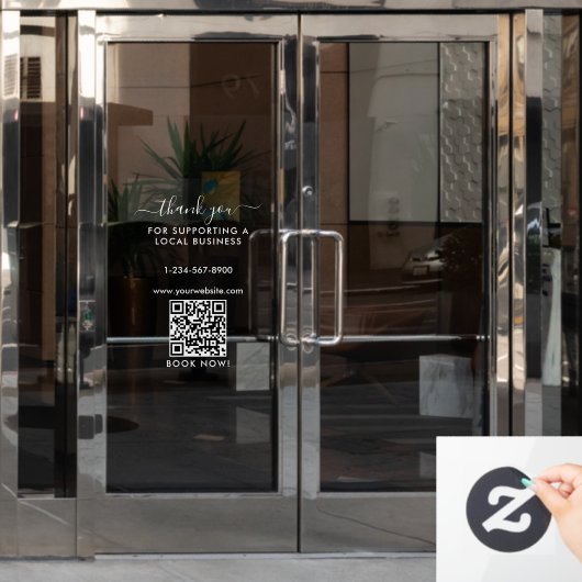 地元ビジネス限定予約歓迎ステッカー ウィンドウサイン (オフィスドア)