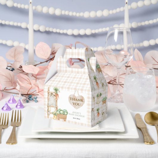 地元モダン産農場市場の赤ちゃんシャワー フェイバーボックス (ウェディング)