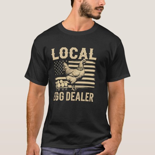 地元卵販売 ニワトリ農家 家禽農場フレッシュ Tシャツ (正面)