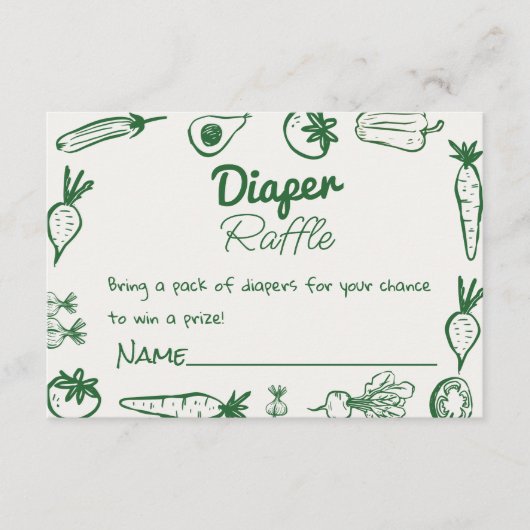 地元描産農家市場おむつラッフル エンクロージャーカード (正面)