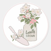 地元産農家市場の花 ラウンドシール (正面)