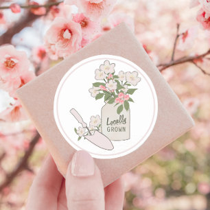 地元産農家市場の花 ラウンドシール