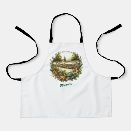 地元産 – 農家市場 エプロン (正面)