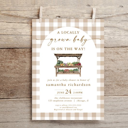 地元男女兼用産の農家の赤ちゃんシャワー 招待状