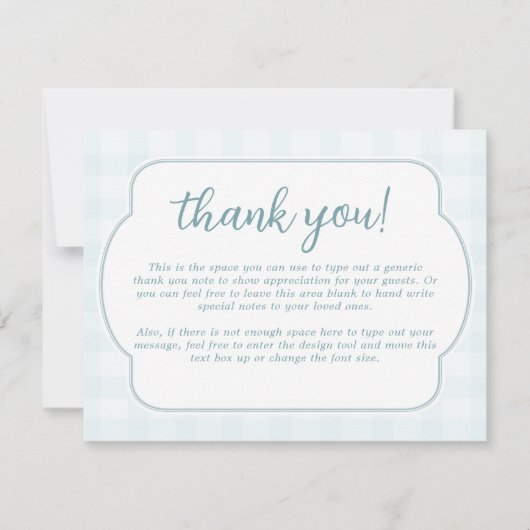 地元男女兼用育ての赤ちゃんシャワーフラット サンキューカード (正面)