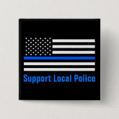 地元警察の青線をサポート 缶バッジ (正面)