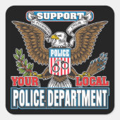地元警察を支援する スクエアシール (正面)