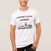 地元農家を応援しよう 畑作農場 風車 農業 トライブレンドＴシャツ (正面)