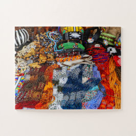 地元鮮やか市場でのアフリカの砂浜 ジグソーパズル