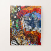 地元鮮やか市場でのアフリカの砂浜 ジグソーパズル (縦)