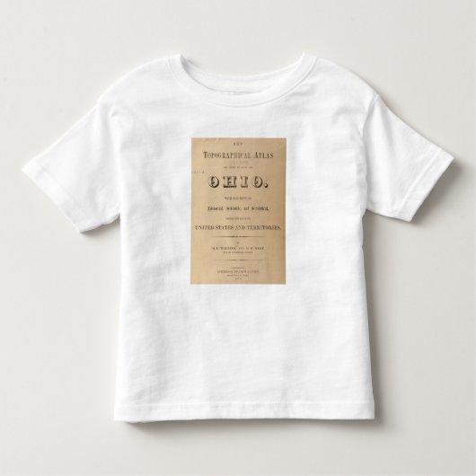 地勢地図書のとびら トドラーTシャツ (正面)