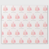 地味で明るいピンクのクリスマスツリー ラッピングペーパー (フラット)