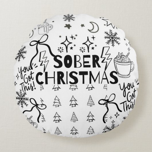 地味なクリスマス ラウンドクッション (正面)