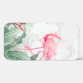 地味なバックグロの熱帯植物のフラミンゴ Case-Mate iPhoneケース (裏面 (横))