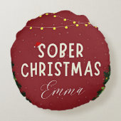 地味パーソナライズされたなクリスマス ラウンドクッション (裏面)