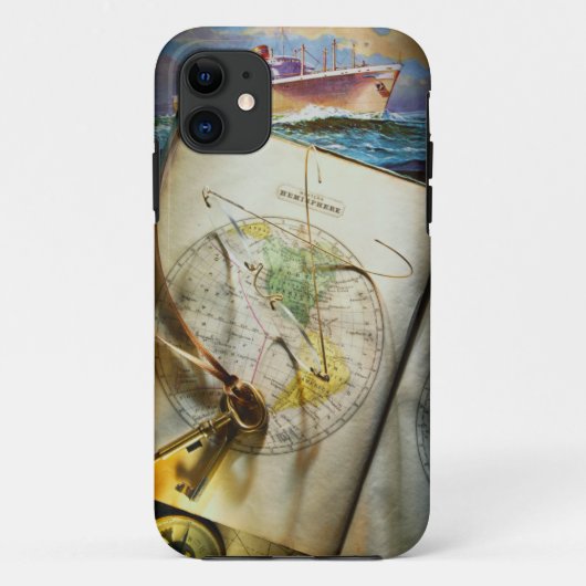 地図およびコンパス Case-Mate iPhoneケース (裏面)