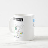 地図およびスポンサーが付いているGRIDSKIPPERSのマグ コーヒーマグカップ (正面左)