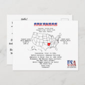 地図および有用な情報のアーカンソーの米国州 シーズンポストカード (正面/裏面)