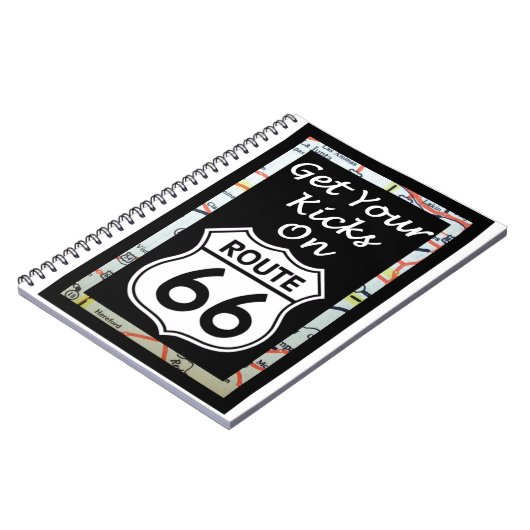 地図が付いているルート66のあなたの蹴りを得て下さい ノートブック (左側)