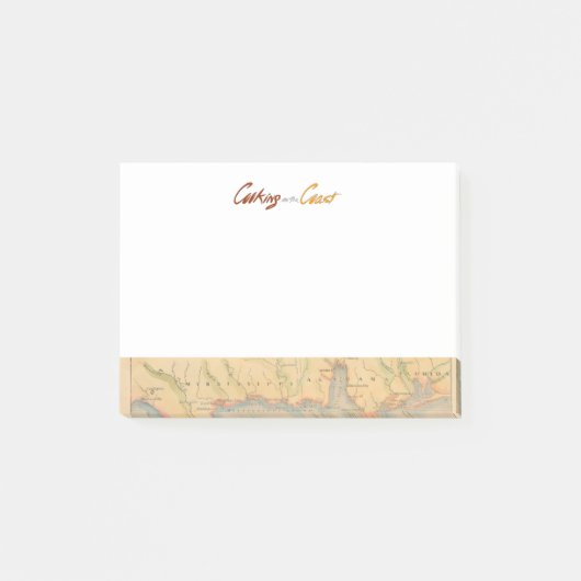 地図が付いている海岸|のポスト・イットの調理 ポストイット (正面)