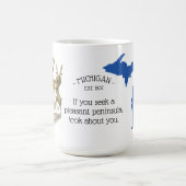 地図すばらしいミシガン州および紋章付き外衣 コーヒーマグカップ (中央)