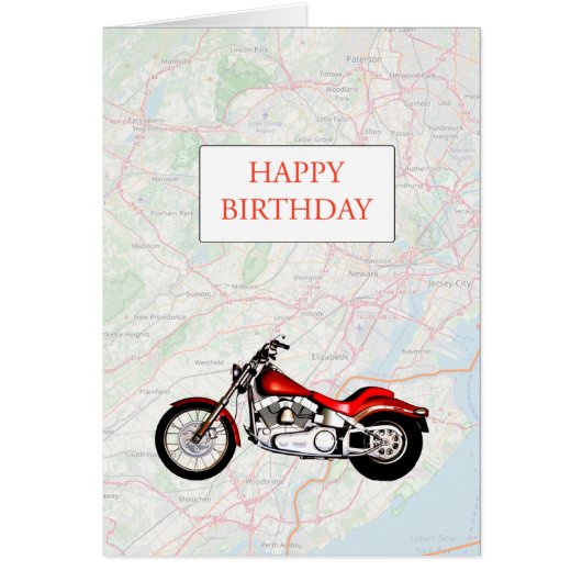 地図とバイク誕生日 (正面)