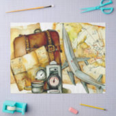 地図と旅行の優雅さ:アドベンチャー待ち" 薄葉紙 (クラフト)