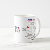 地図と有用な情報に関するオレゴン州アメリカ州 コーヒーマグカップ (正面右)