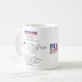 地図と有用な情報に関するオレゴン州アメリカ州 コーヒーマグカップ (正面左)