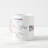 地図と有用な情報に関するカリフォルニアのアメリカ州 コーヒーマグカップ (正面左)