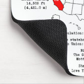地図と有用な情報に関するカリフォルニアのアメリカ州 マウスパッド (コーナー)
