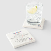 地図と有用な情報に関するケンタッキーのアメリカ州 ストーンコースター (横)