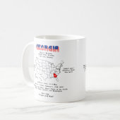 地図と有用な情報に関するジョージア・アメリカ州 コーヒーマグカップ (正面左)