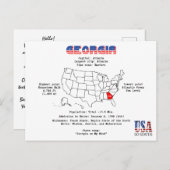地図と有用な情報に関するジョージア・アメリカ州 シーズンポストカード (正面/裏面)