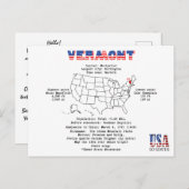 地図と有用な情報に関するバーモント州 シーズンポストカード (正面/裏面)