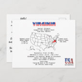 地図と有用な情報に関するVirginia American州 シーズンポストカード (正面/裏面)