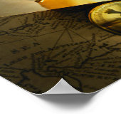 地図と羅針盤 ポスター (角)