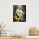 地図と羅針盤 ポスター (キッチン)