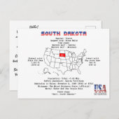 地図と詳細のサウスダコタアメリカ州 シーズンポストカード (正面/裏面)