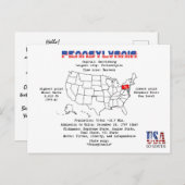 地図と詳細のペンシルベニア州アメリカの州 シーズンポストカード (正面/裏面)