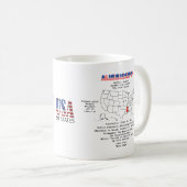 地図と詳細のミシシッピーアメリカ州 コーヒーマグカップ (正面右)