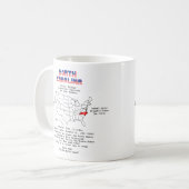 地図と詳細の北カロライナ州アメリカの州 コーヒーマグカップ (正面左)