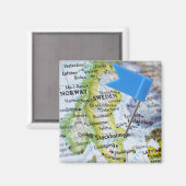 地図にはスウェーデンのストックホルムの地図にピンを置いた。 マグネット (正面/裏面)