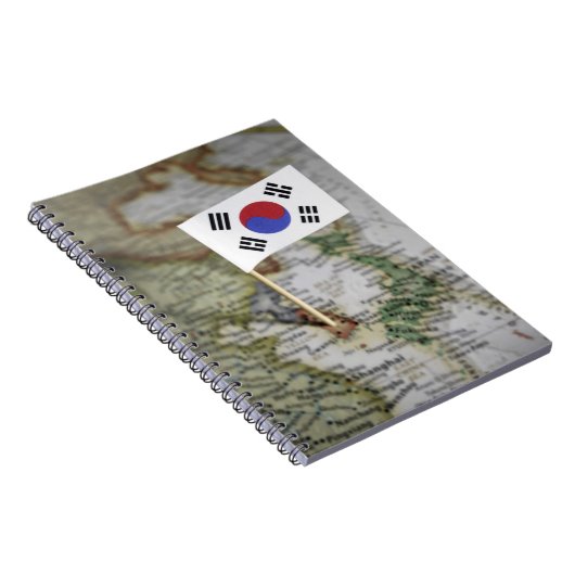 地図に記載された韓国国旗 ノートブック (右側)