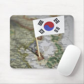 地図に記載された韓国国旗 マウスパッド (マウス)
